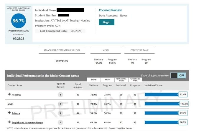 TEAS Test Exam Screenshot 4